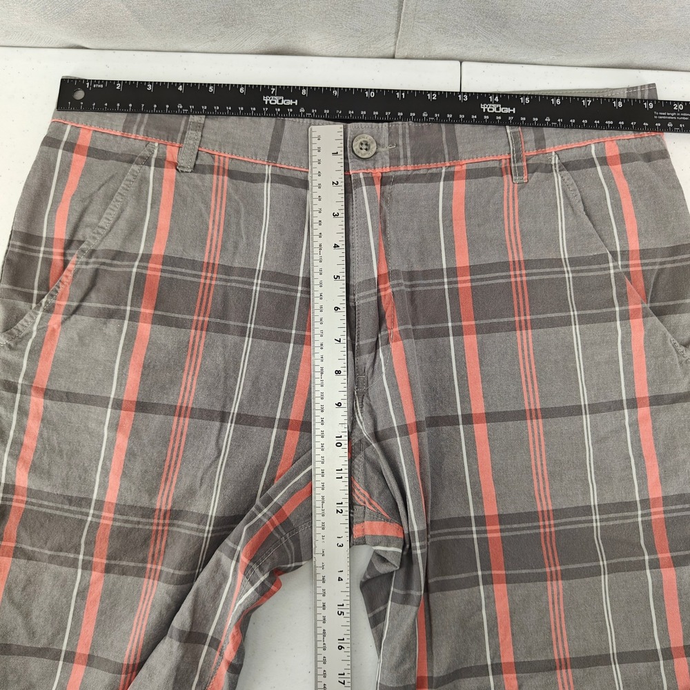 Oakley Shorts Mens 38 Gray Plaid Regular Fit Cotton Casual Summer Golf - Picture 8 of 11